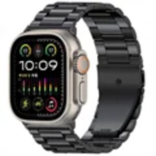 Metalliranneke Apple Watch Ultra/2 49mm 9 8 7 45mm 41mm Ruostumaton Teräs High-End Rannekoru Iwatch 6 5 4 3 Se 44mm 42mm 40mm Black For 38mm or 40mm