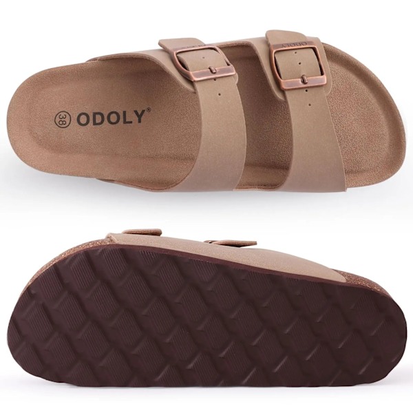 Litfun Klassiske Tykke Såler Kork Tøfler Kvinder Mode Kork Fodseng Sandaler Unisex Sommer Strand Tøfler Glid Cow Suede-BK3 36