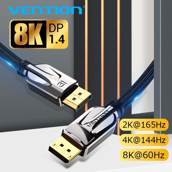 Vention Display Port 1.4 Kabel DP Till DP Kabel Dator TV Adapter Display Port Kontakt För PC Macbook HDTV Projektor 8K 60Hz 3m 1.5m (4.92ft)