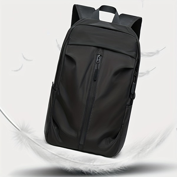 Ryggsäck för män med USB laddningsport, datorväska, casual reseryggsäck, skolväska för studenter Black