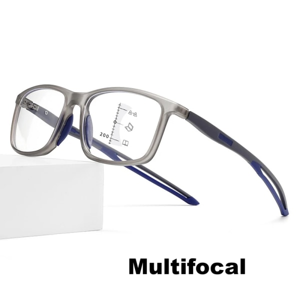 TR90 progressiva multifokala glasögon Ultralätt blått ljusblockerande läsglasögon Män Kvinnor Vintage Near Far Presbyopia Eyewear multi-transblue