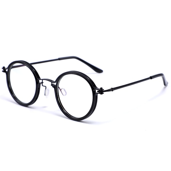 Anti-Svart Storm Sun Honglei Samma Glasögon Rim Mäns Affärsdekoration Plain Glasögon Runda Anti-Blå Lätt Myopia Glasor Ramma Black Frame Bean Wreath