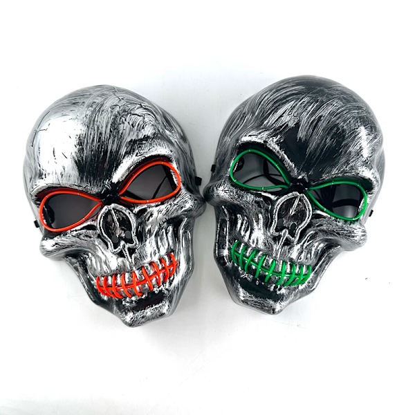 Halloween Kostumer Maske Cosplay Horror Skull Skelet Hovedmaske Lys Op Halloween Mørk Nat Hjem Dør Væg Bil Glød Indretning Maske yellow