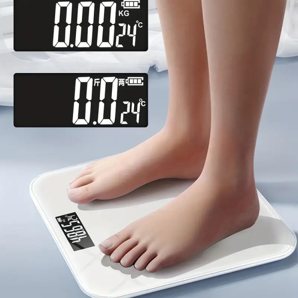 1pc Ivory White Body Weight Scale, Household High-precision Body Weight Scale, Small Intelligent Body Sensing Body Weight Scale