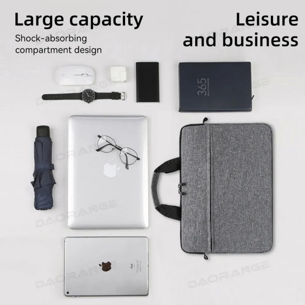 Laptop handväska Väska för Macbook Pro Case för bärbar dator Xiaomi Dell HP Lenovo 13.3 14 15 15.6 tum Protable Shoulder Messenger Bag Black 12-13.3 inch