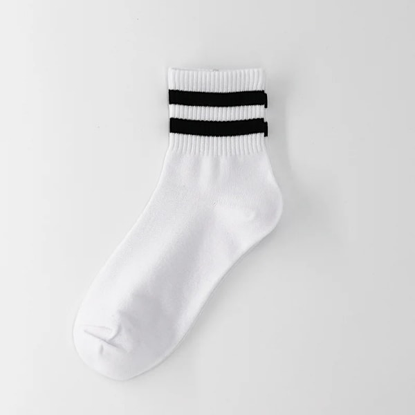 Vintage Två Ränder Sport Bomull Män Ankel Socks Streetwear Hiphop Skate Hiphop Sport White Shcool Designer Punk Pojk black stripes socks