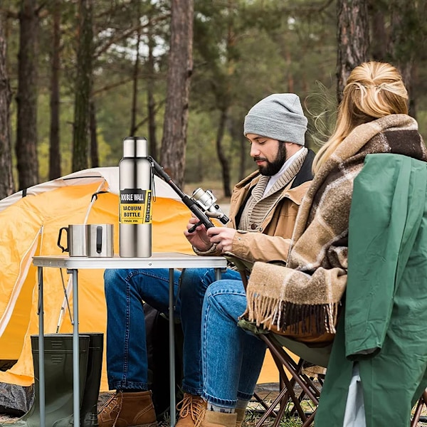 Premium Thermos Flaska 304 Stål Vakuum Flask Isolerad Tumbler Kall Och Varmvatten Cup Med Rep För Te Kaffe Drip Knks Silver with bag 500ML