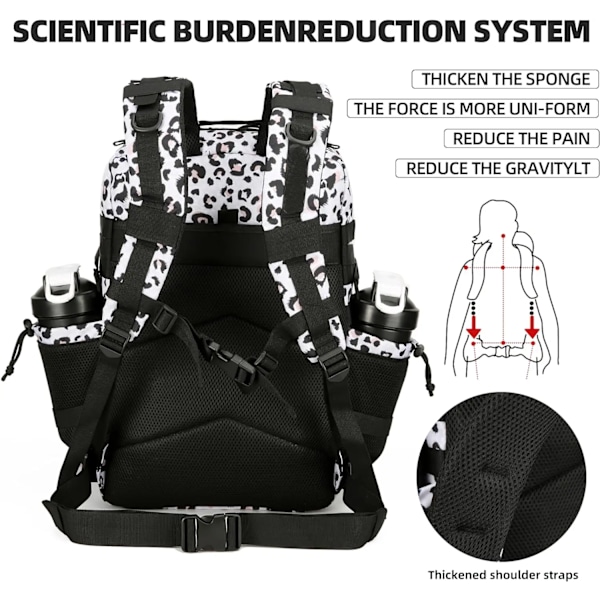 Stor 45L 3P Taktisk Ryggsäck Vandringsryggsäck Utomhus Sport Ryggsäck Vattentät Klättring Ryggsäck Camping Vandringsväska Mochila Cow