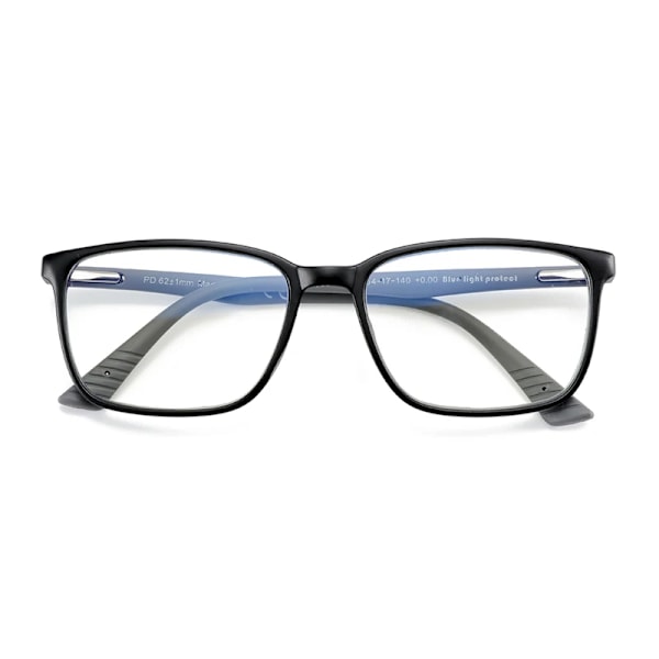 Zenottic 2024/2023 Fashion Anti-Blå-Lys Blokering Læsebriller Mænd, Sport Square Readers, Unisex Anti Glare Computerbriller 001 BLACK +350