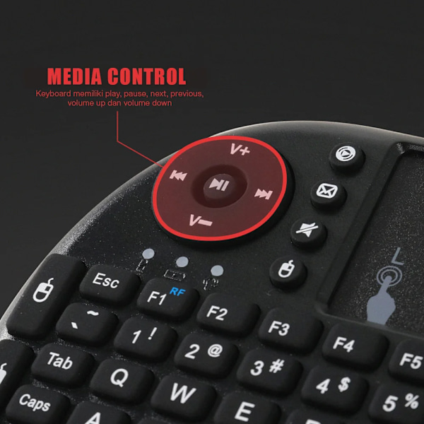 I8 Mini Trådlös Tangentbord 2.4G Handhållna Touch Classic Svart Franska Spanska Ryska Flygmus Spel Tangentbord För Android Tv Box Pc-Datorn Portuguese Lithium Version