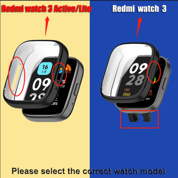 TPU- case för Xiaomi Redmi Watch 3 Active/Lite Full Cover Skyddsskal Watch case för Redmi Watch 3 Rose Gold Redmi Watch 3 Active