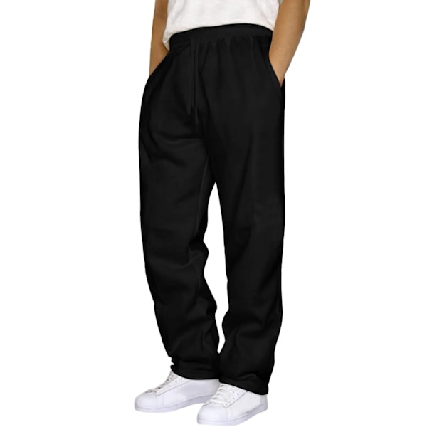 Man Byxor Sweatbyxor Workwear Sportswear Gym Baggy Lyx Sommaren Raka Joggers Byxor Y2k Stora Jävlar Black S