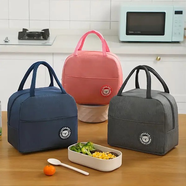 Isolerad Lunchväska Isolering Bento Pack Aluminiumfolie Rispåse Måltidspåse Ispaket Student Bento Lunch Handväska Isolering Red 4PCS