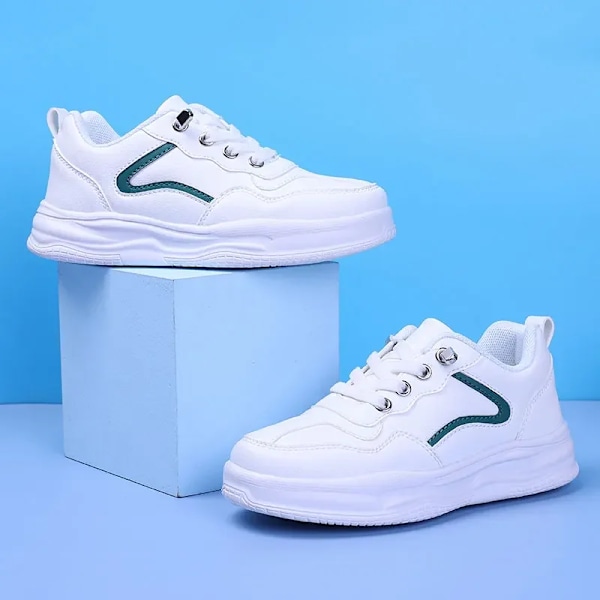 Mode Läder Yta Barn Casual Skor Alla Årstider Barn Skor För Flicka Kids Sneakers Nya Studenter Sportskor green 38