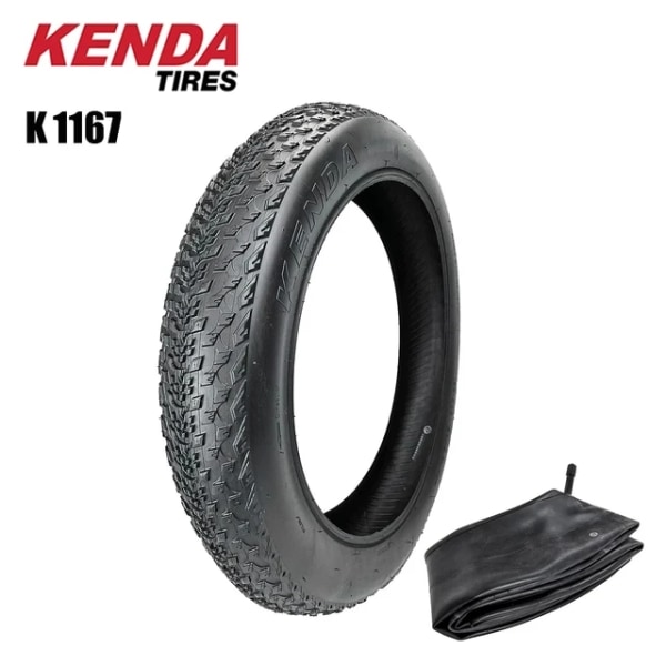 Kenda K1167 20x4.0 Fat Bike Tire E-bike Snowfield Tire Blackwall Clincher 20x4 Cykeldäck (98-406) Cykel ATV Fat Tire 20x4.0 and tube
