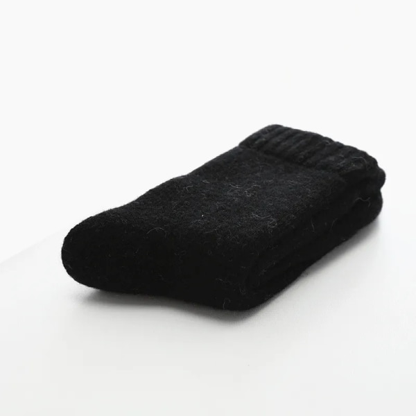 Strumpor Herr Super Tjockare Solid Sock Merinoull Kaninstrumpor Mot Kall Snö Ryssland Vinter Varm Rolig Glada Strumpor black One Size