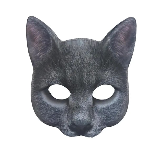 Katt Mask Halloween Half Ansikte Livlig Katt Mask Partiet Spelar Kostymer Rekvisita Animal Party Mask Unisex Cosplay Party Rekvisitar B