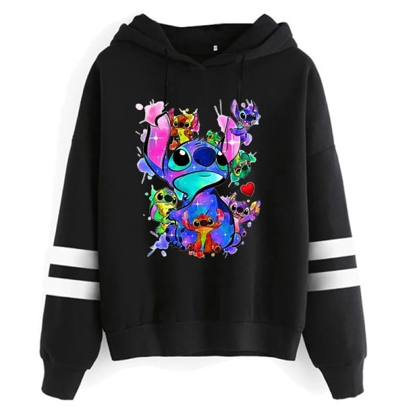 Estetisk Rolig Y2k jultröja Lilo Stitch Tecknad huvtröjor Dam Söt Stitch Anime Manga Hoody Kläder för kvinnor 59001 XXL