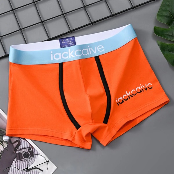 1st Underkläder Boxer för män Sexiga trosor Bomull Boxershorts Man Kalsonger Herrshorts Homme U Konvexa Underkläder Partihandel Partier 8058-Orange L(50-60kg)