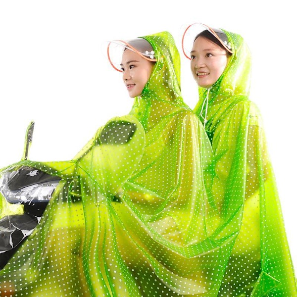 Tehdas suora myynti kaksoissadetakki poncho pvc sähköauto tukkumyyjä aikuinen moottoripyörä ratsastus plus koko paksutettu kuka myynti Double Removable-Green Polka Dot 5XL