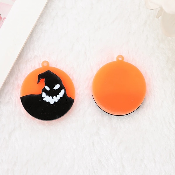 10Pcs /Lot Halloween Charms Akryl Pumpa Slickepop För Nyckelchain Hängande Halsband Diy Göra with hole