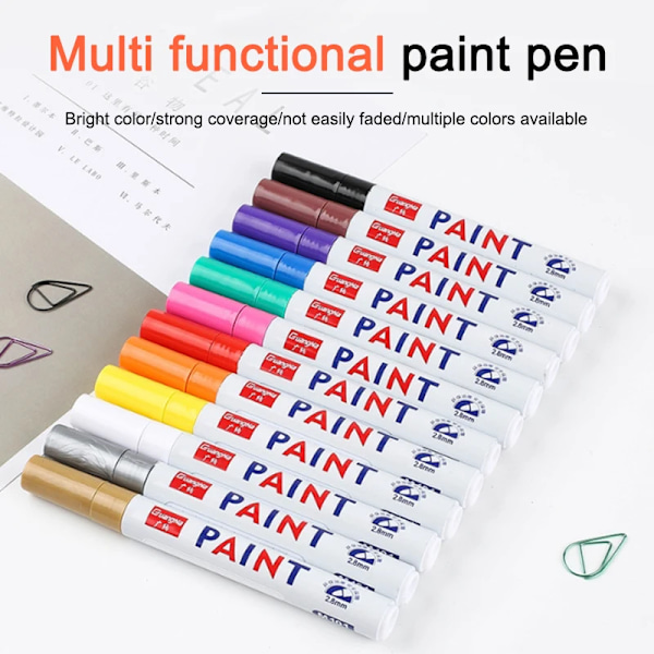 Malerpen M101 Markør Badminton Ketsjer Touch Up Maling Pen DIY Kunstmaling Graffiti Pen 2.8Mm white