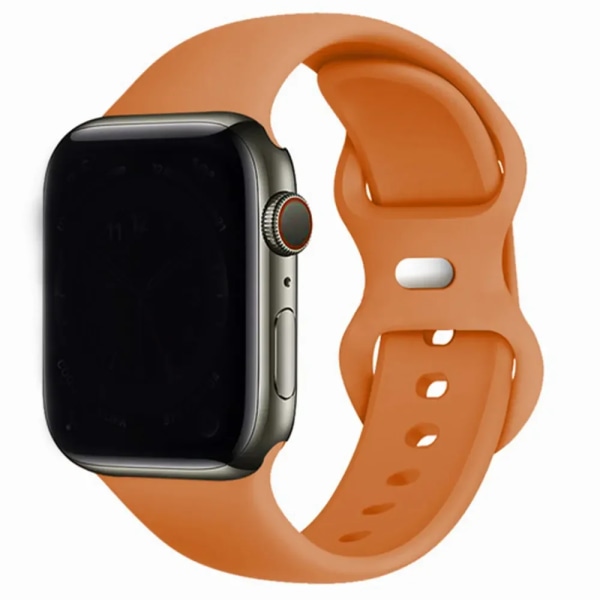 Silikonrem för Apple Watch Band 44mm 40mm 45mm 42-38-41mm original 1:1 armband iwatch series 8 7 se 3 4 5 6 9 ultra 2 49mm 13 Orange 38mm-40mm-41mm S-M