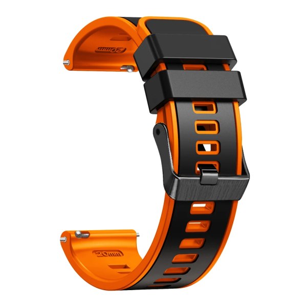 20 mm 22 mm silikonrem för Samsung Galaxy Watch 5 Pro 45 mm/4 40 mm 44 mm/Classic 42 mm 46 mm/Gear S3 Frontier Sport Bands Bälte Black orange Galaxy Watch 3 45mm