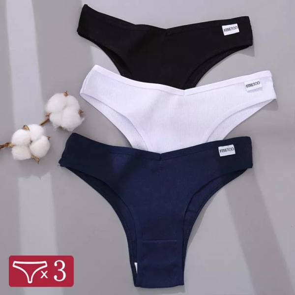 3st/ set Bomull Kvinnor Trosor Sexiga Lågformade Trosor Kvinnliga Sömlösa Underkläder Andas Kalsonger Flickor M-XL Intimates Underkläder 3Pcs Set 11 XL