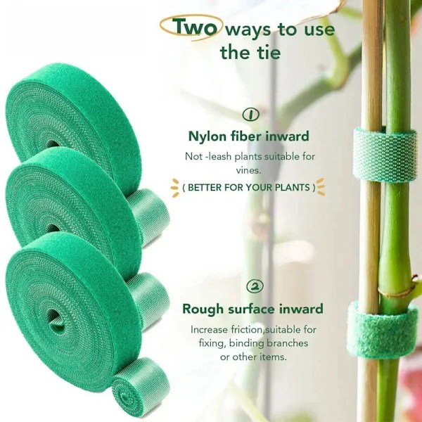 5M Nylon Växtbandage Band Reanvändbara Växtkrok Loop Band Gröna Fästband Tejp Bambustång Wrap Support Hemträdgård Tillbehör 5m 10mm