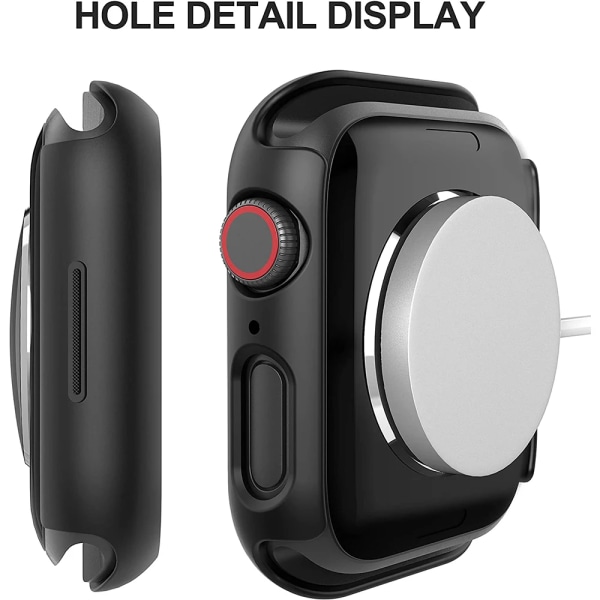 Glas + case för Apple Watch 45 mm 41 mm 44 mm 40 mm skärmskydd Bumper PC- cover för iWatch Series 3 4 5 SE 6 7 8 9 Tillbehör Starlight Series 7 8 9 41mm