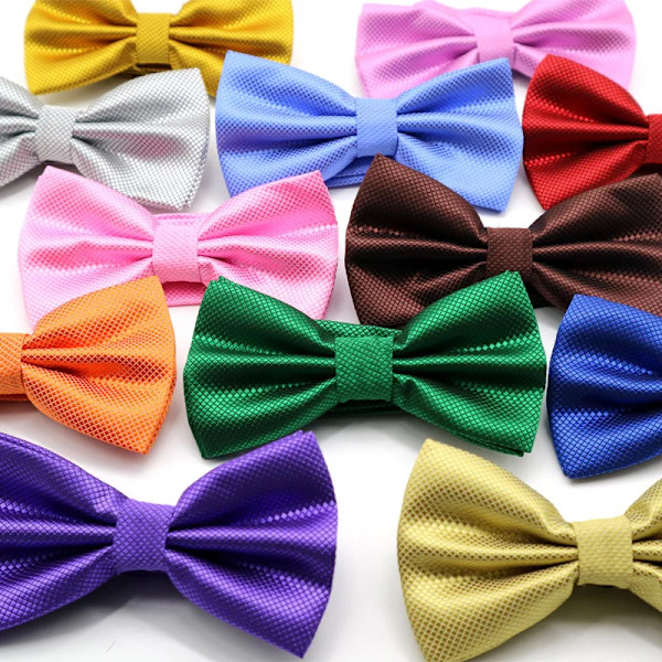 Miesten Vuxen Bowtie Classic Fashion Wedding Party Formell Satin Gåva Plaids Multicolor Justera Hals Bow Slips Gravata Ny Clip- På Orange Red