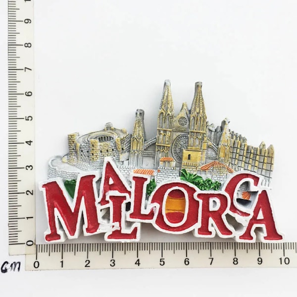 Europa Spanien Mallorca 3D Kylskåpsmagneter Turist Souvenir Dekoration Artiklar Hantverk Magnetisk Kylskåp Samling Gåvor ES-GH31014