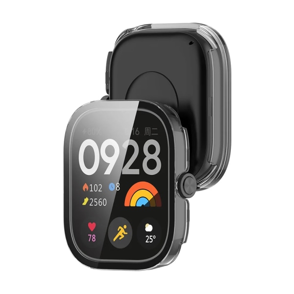 Fodral i härdat glas+ för Xiaomi Redmi Watch 4 PC cover Case för Xiaomi Redmi Watch 3 Active/Lite-tillbehör transparent For Redmi Watch 4