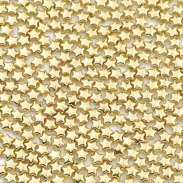 200 st 6 mm stjärnform CCB-pärlor Lösa distanspärlor för gör-det-själv Armband Halsband Handgjorda smyckentillbehör KC Gold (200pcs)
