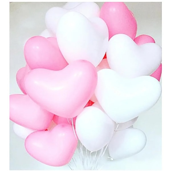 10/20/30St 10Tommer Hvidt Rødt Hjerteformet Latex Ballon Fødselsdagsfest Dekoration Kærlighed Ballon Valentines Baby Shower Glo Boo mix 5 30pcs