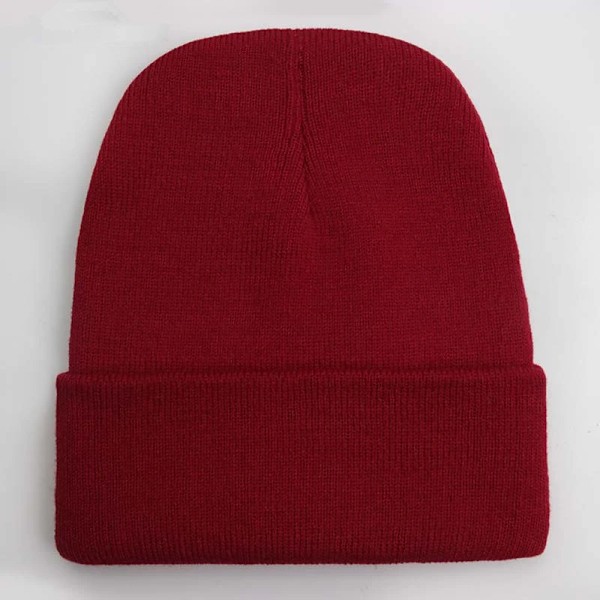 Solid Unisex Beanie Efterår Vinter Uldblandinger Blød Varmt Strikket Hat Mænd Kvinder SkullCap Hatte Gorro Ski Hatte 24 Farver Beanies Rose red