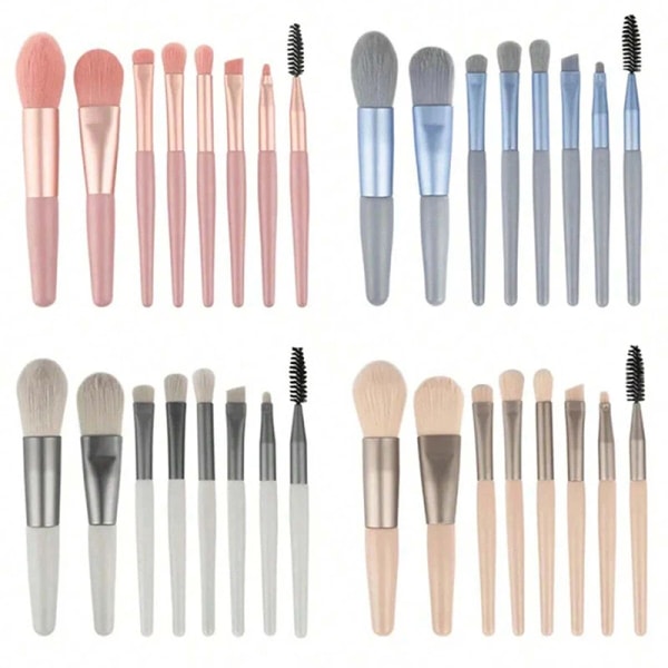 8st Makeup Brush Set Makeup Concealer Brush Blush Loose Powder Brush Eye Shadow Highlighter Foundation Brush Skönhetsverktyg 01