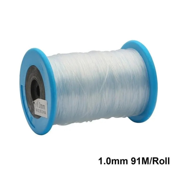 Stor rulle Transparent Kristall Icke-elastisk Fish Line Handgjord Diy Bead Ring Smycken Material Flätad linje Thickness 1mm about 91 m/Roll Transparent White