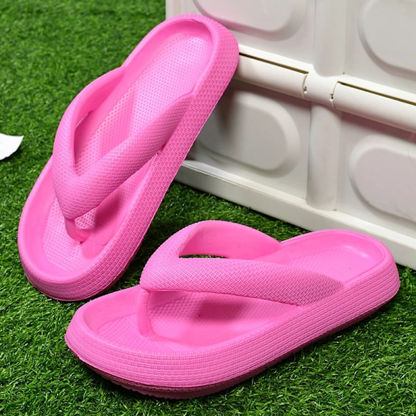 Yrzl Tjocka Stöthålar Män Eva Flip Flops Sommar Skor 2024 Par Tofflor Stor Storlek 47 Utomhus Strand Sandals För Män Rose red 40-41