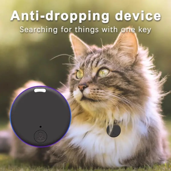 Mini GPS-spårningsenhet Tag Key Child Finder Hund Husdjursspårare Plats Bluetooth Tracker Smart Tracker Fordon Anti-förlorad enhet Black-A
