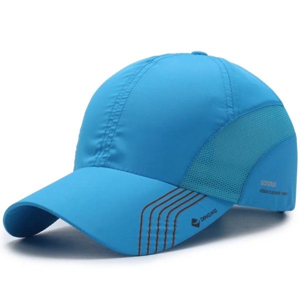 Män Kvinnor Fritidssport Snabbtorkande Cap Manlig nyans Mode Vattentät Svettabsorberande Mysig ljus Golfhatt E73 Shallow Lake Blue M(56-60cm)
