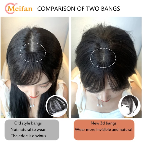 Meifan Syntetiska Topper Hårpiece Falska Bang Clip-In Bangs Förlängning Naturliga Falska Fringe Osynlig Clourse Hårstycke För Frisyra Kvinnor 27