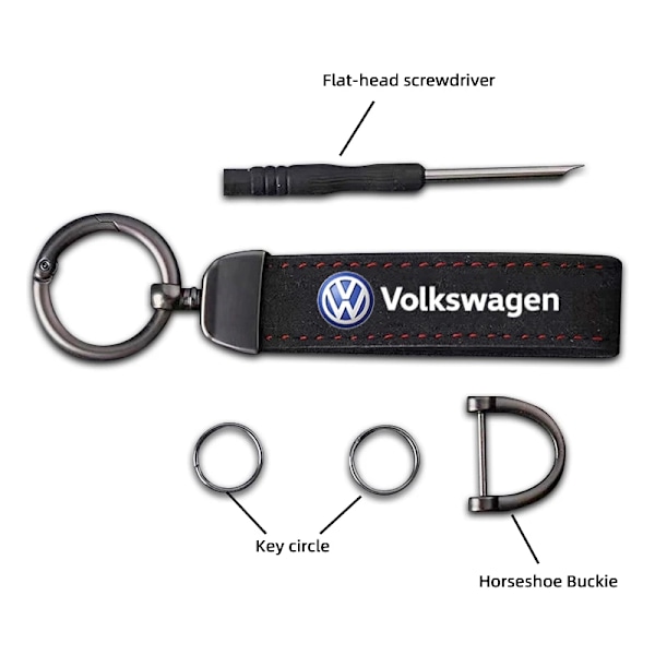 Autonrenkaiden venttiilinhattujen suojukset/Auton avaimen ketju rengasketju Volkswagen Golf Tiguan Jetta Transporter Passat T5 Polo Touran Gti Caddy A-Red 4Pcs