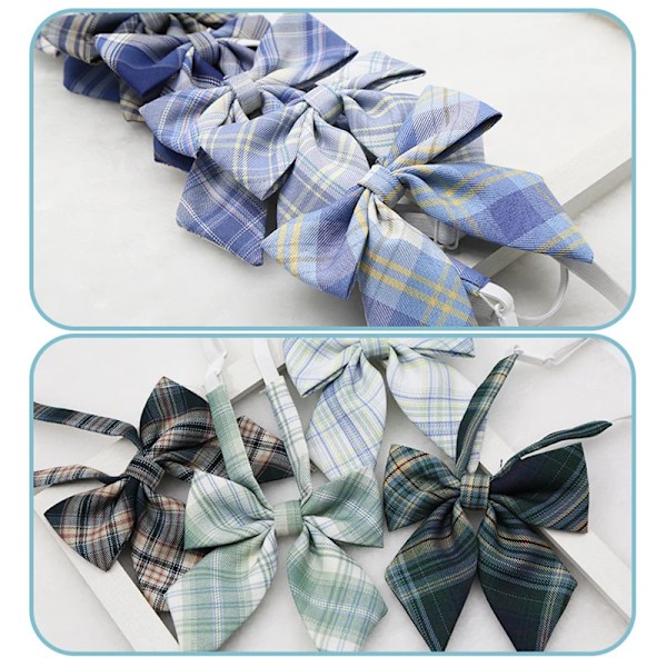 Feminine Plaid Bowtie Casual Låg Slips För Kvinnor Uniform Krage Butterf Bowknot Vuxen Check Båge Slips Cravats Flicka Båger A26