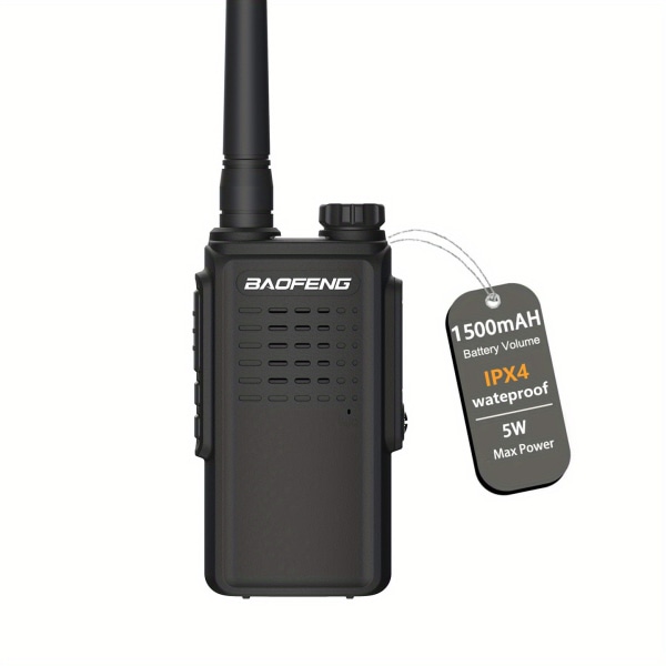 1st Baofeng UHF IPX4 vattentät walkie talkie för jakt, bra julklapp Black