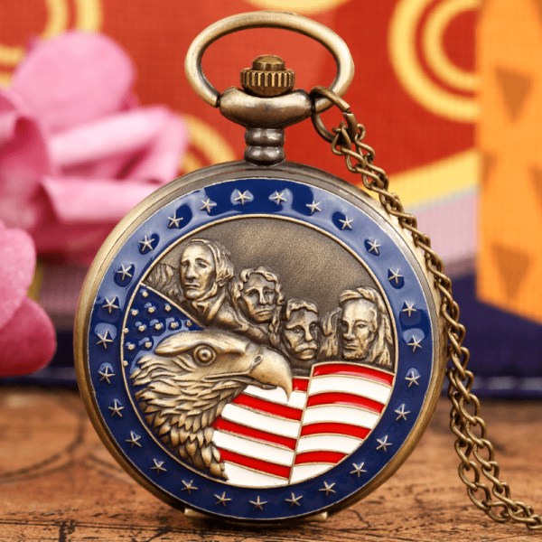 America Eagle mönster halsband kedja kvarts watch hänge, smycken gåvor