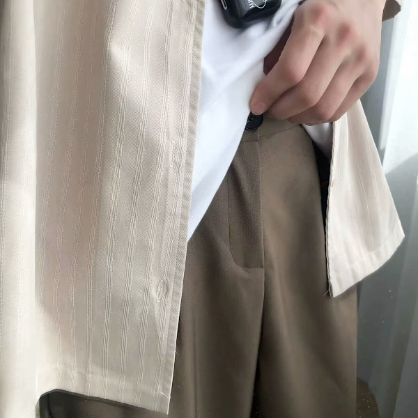 Sommer Tynde Shorts Mænd Hong Kong Style Trendy Løs Capri Bukser Ungdom Mode Og Smart Casual Bukser 2024 Ny Black L