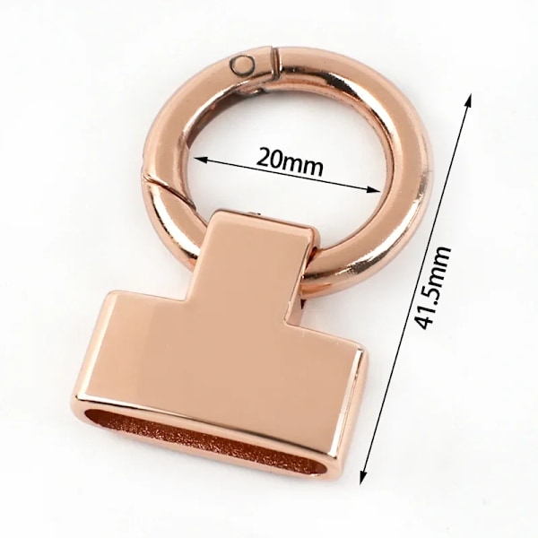 2/5/10 stk Metal Spænde til Rem 20/25mm O-Ring Nøglering Fjederlukning Håndtaske Kæde Ophæng Forbindelsesløkke Hæk DIY Tilbehør RoseGold-20mm 5Pcs