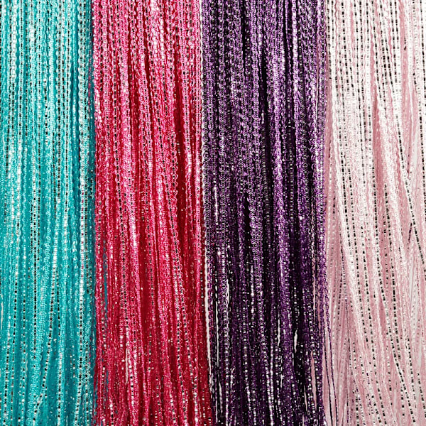 Glitter Dörr Sträng Gardin Silver Ribbon Shiny Tassel Flash Linje Gardin Valance För Fönsterrum Home Dekoration pink 100CM X 200CM